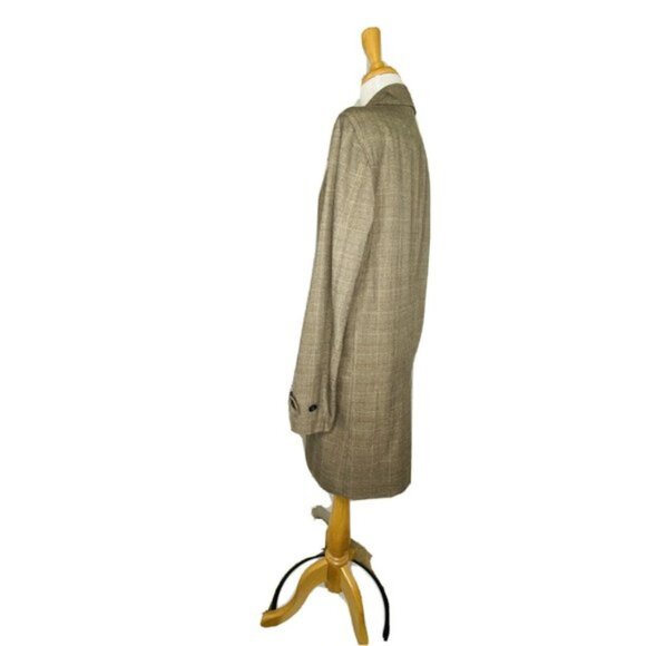 Banana Republic Plaid Car Coat Size Small Tan - Picture 7 of 10